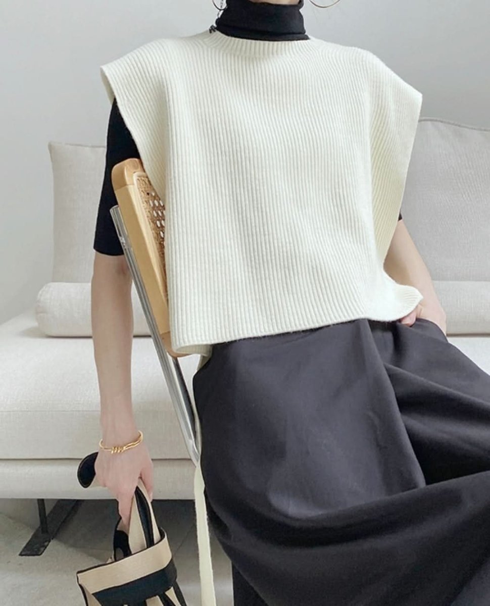 サイドロングリボンワイドニットベスト 3色展開 - select store mirror meサイドロングリボンワイドニットベスト 3色展開163197533mirror meselect store mirror me163197533ホワイト