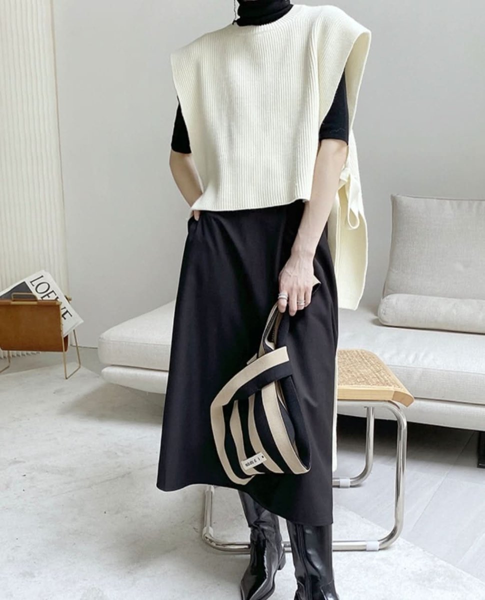 サイドロングリボンワイドニットベスト 3色展開 - select store mirror meサイドロングリボンワイドニットベスト 3色展開163197533mirror meselect store mirror me163197533ホワイト