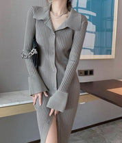 <インスタグラマー様ご愛用>襟付き袖フレア切り替えリブニットワンピース 3色展開 - select store mirror me<インスタグラマー様ご愛用>襟付き袖フレア切り替えリブニットワンピース 3色展開164237672mirror meselect store mirror me164237672マスタード S