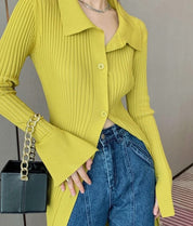 <インスタグラマー様ご愛用>襟付き袖フレア切り替えリブニットワンピース 3色展開 - select store mirror me<インスタグラマー様ご愛用>襟付き袖フレア切り替えリブニットワンピース 3色展開164237672mirror meselect store mirror me164237672マスタード S