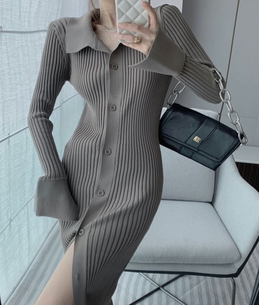 <インスタグラマー様ご愛用>襟付き袖フレア切り替えリブニットワンピース 3色展開 - select store mirror me<インスタグラマー様ご愛用>襟付き袖フレア切り替えリブニットワンピース 3色展開164237672mirror meselect store mirror me164237672マスタード S