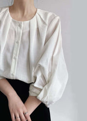 【動画あり】ラウンドネックランタンスリーブブラウス 3色展開 - select store mirror me【動画あり】ラウンドネックランタンスリーブブラウス 3色展開189782159mirror meselect store mirror me189782159ホワイトS