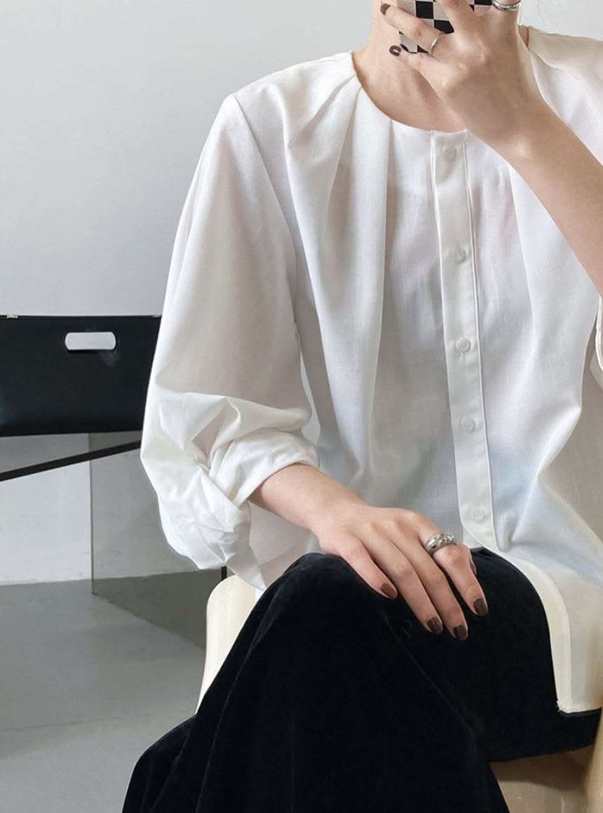 【動画あり】ラウンドネックランタンスリーブブラウス 3色展開 - select store mirror me【動画あり】ラウンドネックランタンスリーブブラウス 3色展開189782159mirror meselect store mirror me189782159ホワイトS