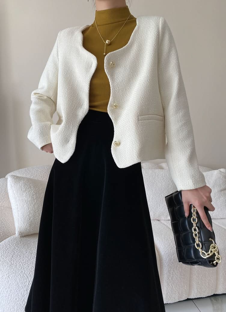 ウェーブデザイン美ラインノーカラージャケット 3色展開 - select store mirror meウェーブデザイン美ラインノーカラージャケット 3色展開197266162mirror meselect store mirror me197266162ホワイトS