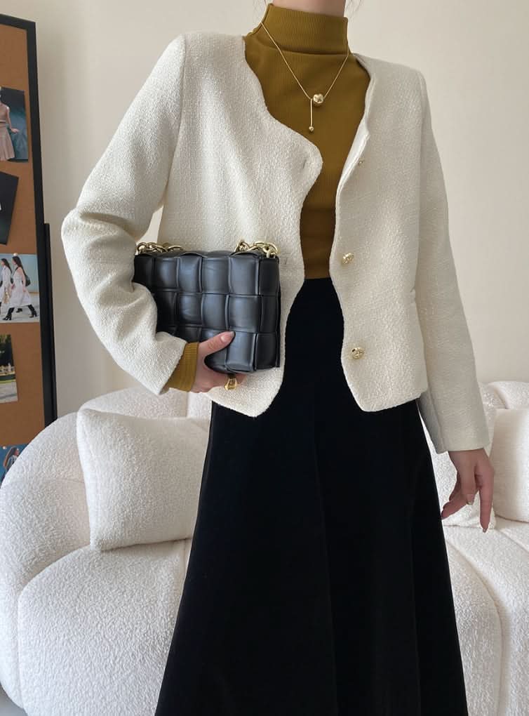 ウェーブデザイン美ラインノーカラージャケット 3色展開 - select store mirror meウェーブデザイン美ラインノーカラージャケット 3色展開197266162mirror meselect store mirror me197266162ホワイトS