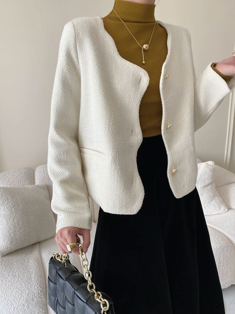 ウェーブデザイン美ラインノーカラージャケット 3色展開 - select store mirror meウェーブデザイン美ラインノーカラージャケット 3色展開197266162mirror meselect store mirror me197266162ホワイトS