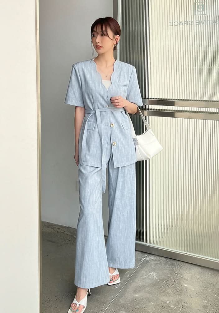 スカラップデザインクール素材セットアップ 3色展開 - select store mirror meスカラップデザインクール素材セットアップ 3色展開198676160mirror meselect store mirror me198676160ブルーS