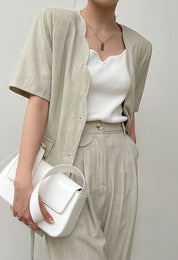 スカラップデザインクール素材セットアップ 3色展開 - select store mirror meスカラップデザインクール素材セットアップ 3色展開198676160mirror meselect store mirror me198676160ブルーS