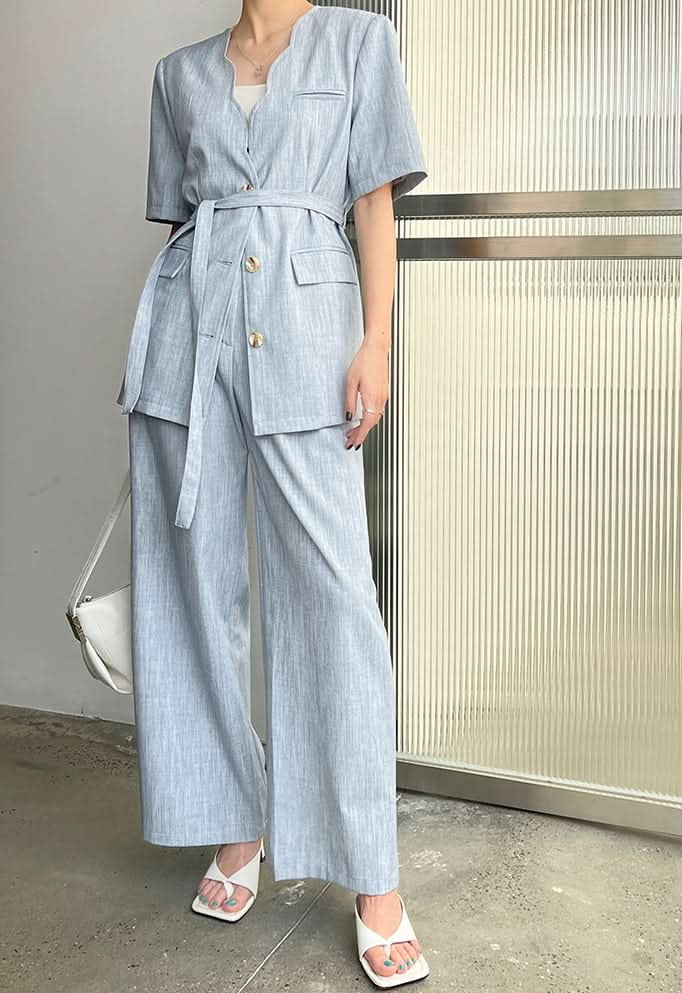 スカラップデザインクール素材セットアップ 3色展開 - select store mirror meスカラップデザインクール素材セットアップ 3色展開198676160mirror meselect store mirror me198676160ブルーS