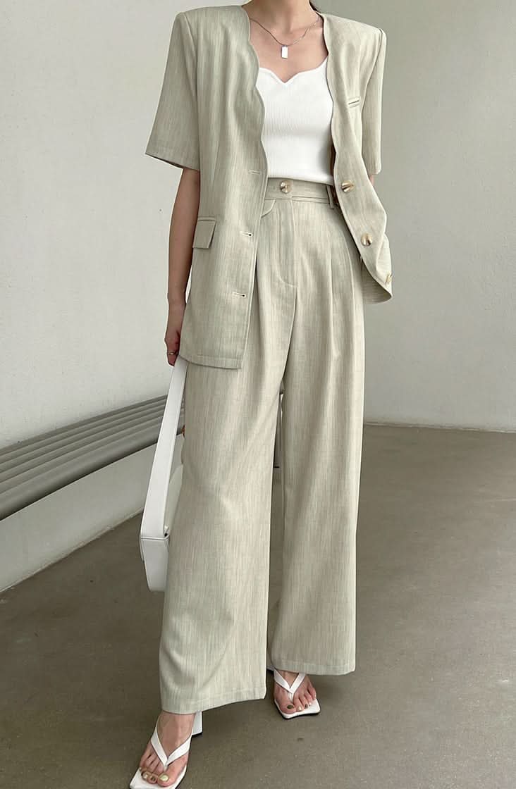 スカラップデザインクール素材セットアップ 3色展開 - select store mirror meスカラップデザインクール素材セットアップ 3色展開198676160mirror meselect store mirror me198676160ブルーS