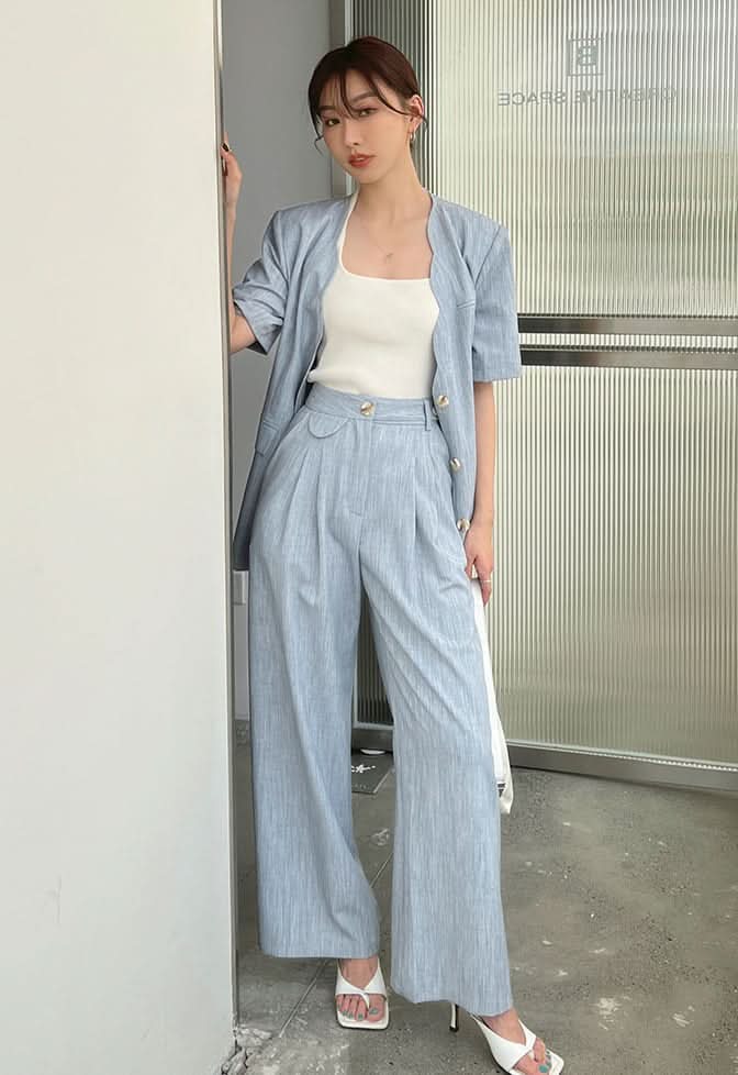 スカラップデザインクール素材セットアップ 3色展開 - select store mirror meスカラップデザインクール素材セットアップ 3色展開198676160mirror meselect store mirror me198676160ブルーS