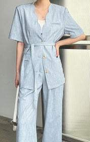 スカラップデザインクール素材セットアップ 3色展開 - select store mirror meスカラップデザインクール素材セットアップ 3色展開198676160mirror meselect store mirror me198676160ブルーS