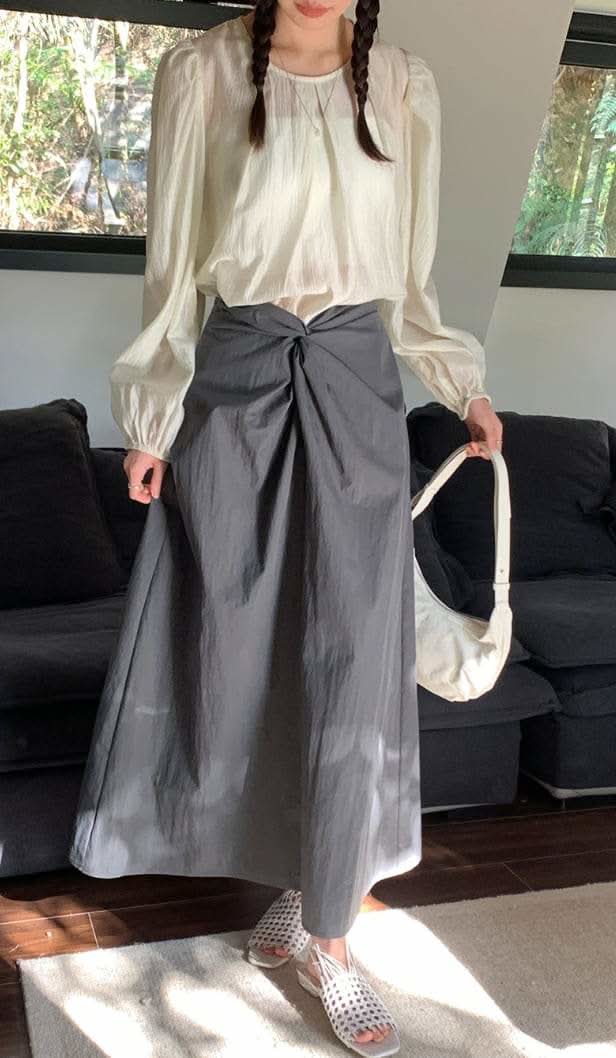 【動画あり】フロントねじれデザインフレアスカート 3色展開 - select store mirror me【動画あり】フロントねじれデザインフレアスカート 3色展開200962196mirror meselect store mirror me200962196ホワイトS