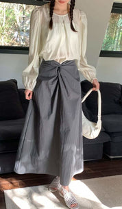 【動画あり】フロントねじれデザインフレアスカート 3色展開 - select store mirror me【動画あり】フロントねじれデザインフレアスカート 3色展開200962196mirror meselect store mirror me200962196ホワイトS