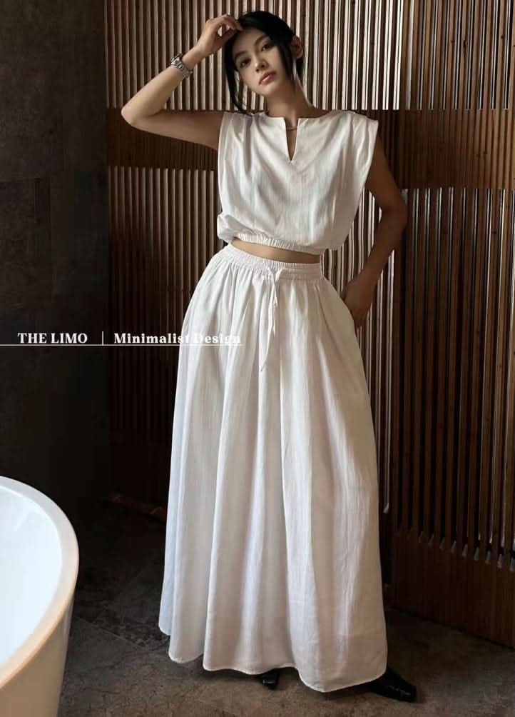 【動画あり】ノースリーブクロップド丈トップス&スカートセットアップ 3色展開 - select store mirror me【動画あり】ノースリーブクロップド丈トップス&スカートセットアップ 3色展開201651716mirror meselect store mirror me201651716ホワイト