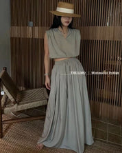 【動画あり】ノースリーブクロップド丈トップス&スカートセットアップ 3色展開 - select store mirror me【動画あり】ノースリーブクロップド丈トップス&スカートセットアップ 3色展開201651716mirror meselect store mirror me201651716ホワイト