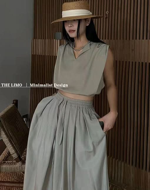 【動画あり】ノースリーブクロップド丈トップス&スカートセットアップ 3色展開 - select store mirror me【動画あり】ノースリーブクロップド丈トップス&スカートセットアップ 3色展開201651716mirror meselect store mirror me201651716ホワイト