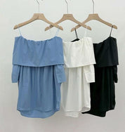 【動画あり】オーバーオフショルダーストレートトップス 3色展開 - select store mirror me【動画あり】オーバーオフショルダーストレートトップス 3色展開203427019mirror meselect store mirror me203427019ホワイト