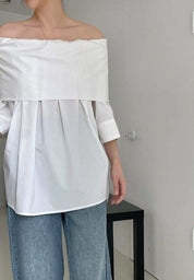 【動画あり】オーバーオフショルダーストレートトップス 3色展開 - select store mirror me【動画あり】オーバーオフショルダーストレートトップス 3色展開203427019mirror meselect store mirror me203427019ホワイト