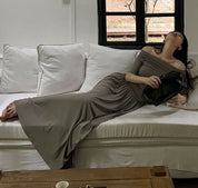 オフショルダーロング切り替えワンピース 3色展開 - select store mirror meオフショルダーロング切り替えワンピース 3色展開210118967mirror meselect store mirror me210118967ライトブルーS