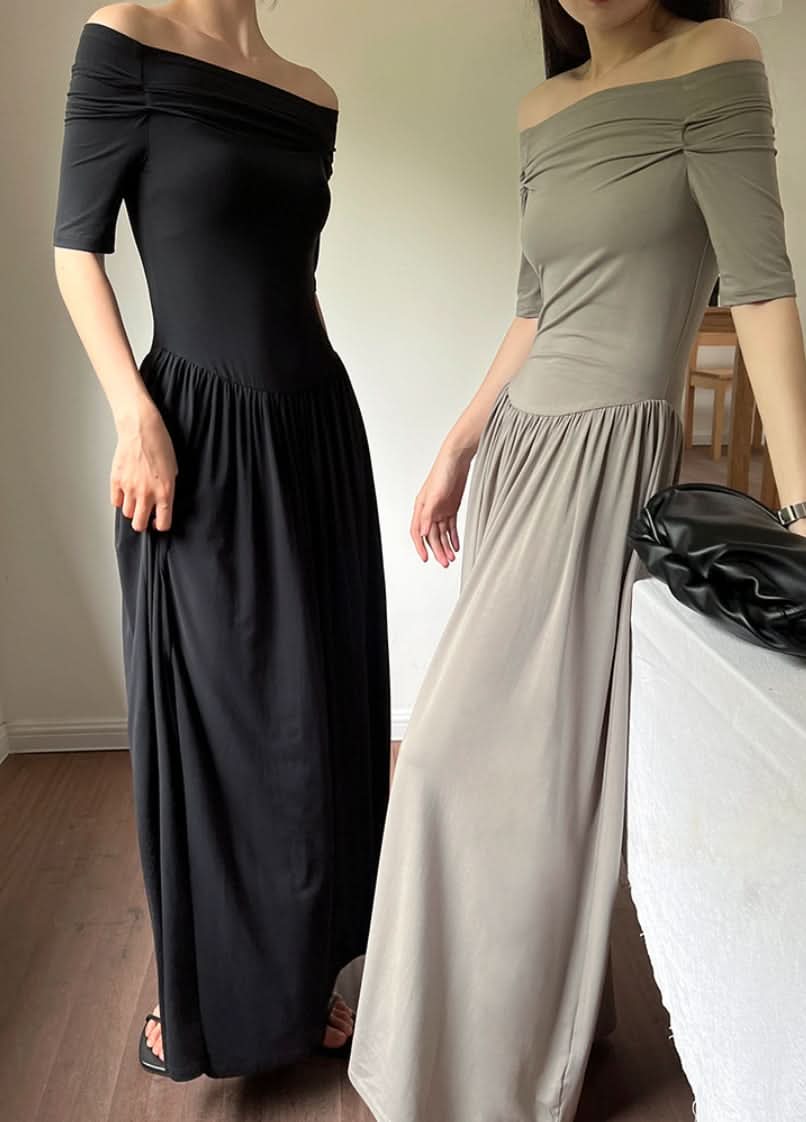 オフショルダーロング切り替えワンピース 3色展開 - select store mirror meオフショルダーロング切り替えワンピース 3色展開210118967mirror meselect store mirror me210118967ライトブルーS