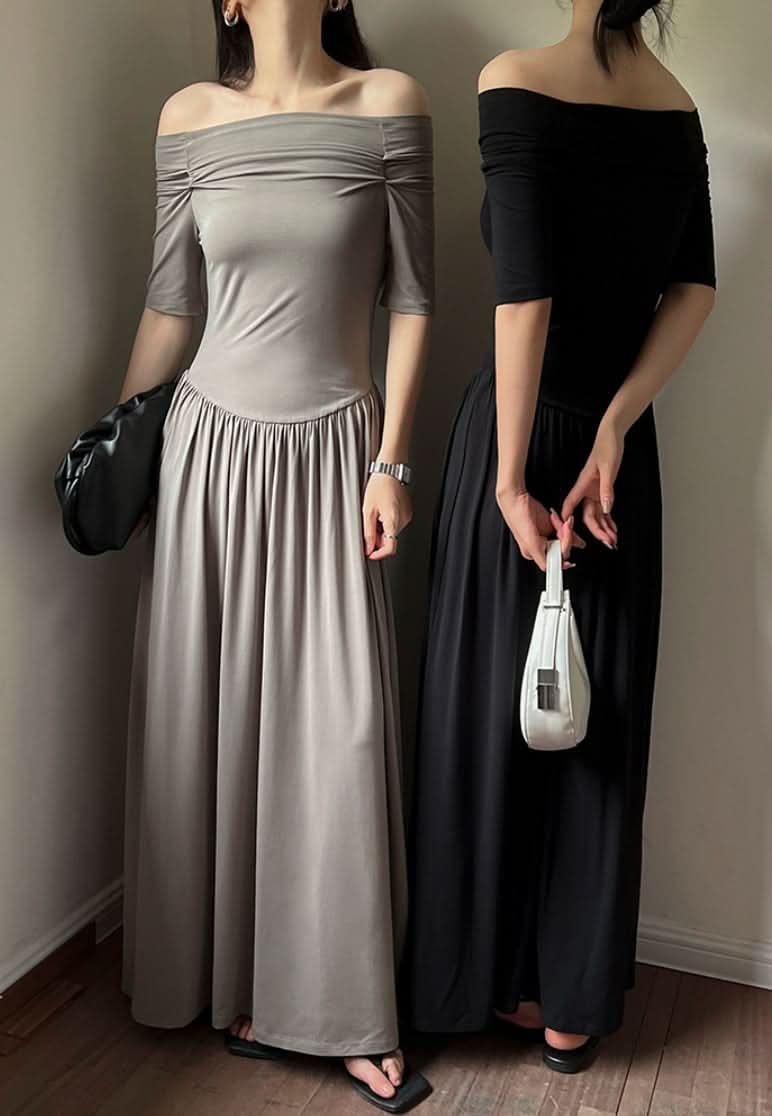 オフショルダーロング切り替えワンピース 3色展開 - select store mirror meオフショルダーロング切り替えワンピース 3色展開210118967mirror meselect store mirror me210118967ライトブルーS