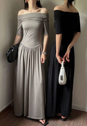 オフショルダーロング切り替えワンピース 3色展開 - select store mirror meオフショルダーロング切り替えワンピース 3色展開210118967mirror meselect store mirror me210118967ライトブルーS