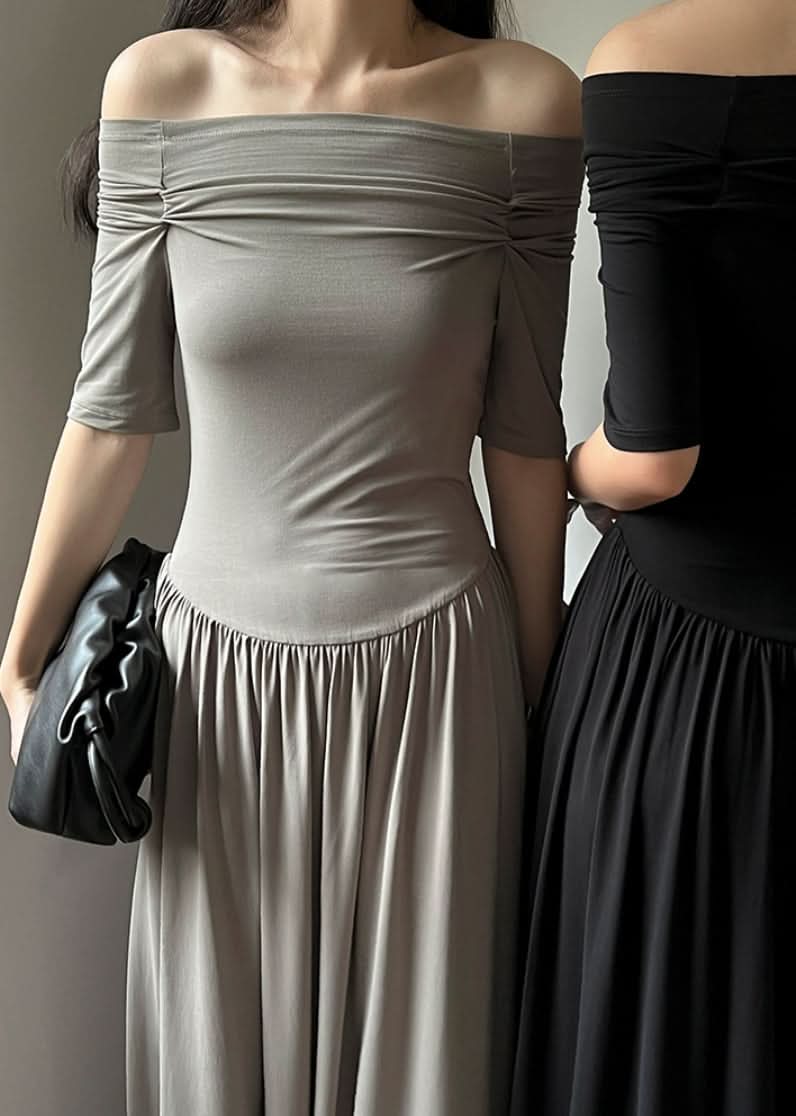 オフショルダーロング切り替えワンピース 3色展開 - select store mirror meオフショルダーロング切り替えワンピース 3色展開210118967mirror meselect store mirror me210118967ライトブルーS