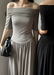 オフショルダーロング切り替えワンピース 3色展開 - select store mirror meオフショルダーロング切り替えワンピース 3色展開210118967mirror meselect store mirror me210118967ライトブルーS