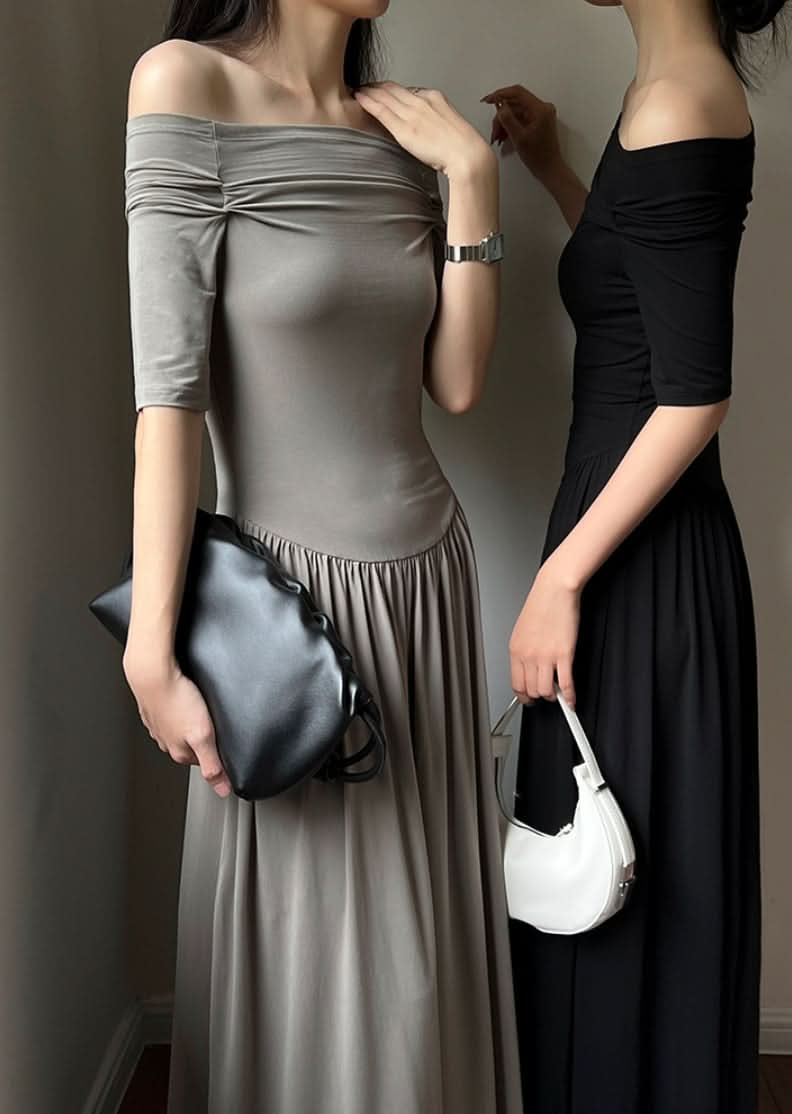 オフショルダーロング切り替えワンピース 3色展開 - select store mirror meオフショルダーロング切り替えワンピース 3色展開210118967mirror meselect store mirror me210118967ライトブルーS