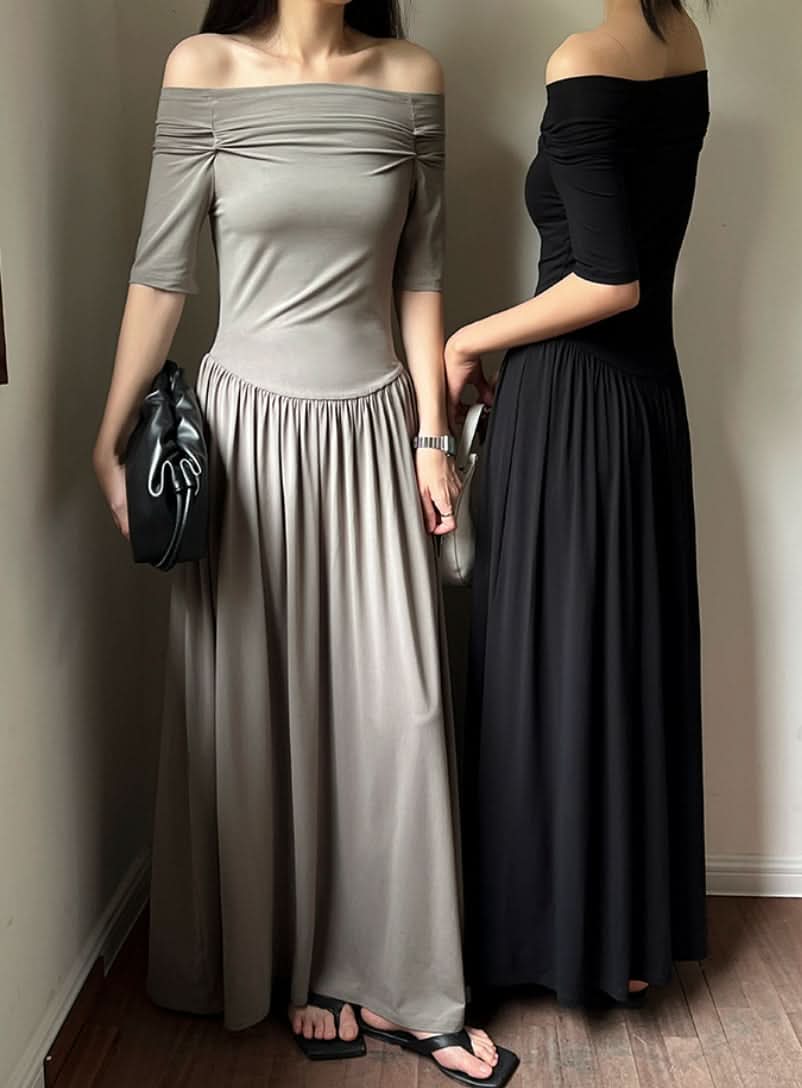 オフショルダーロング切り替えワンピース 3色展開 - select store mirror meオフショルダーロング切り替えワンピース 3色展開210118967mirror meselect store mirror me210118967ライトブルーS