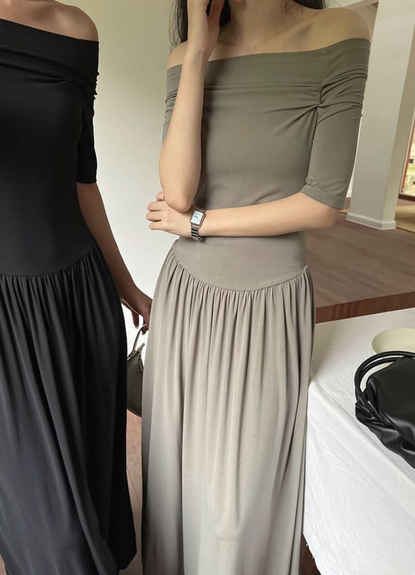 オフショルダーロング切り替えワンピース 3色展開 - select store mirror meオフショルダーロング切り替えワンピース 3色展開210118967mirror meselect store mirror me210118967ライトブルーS