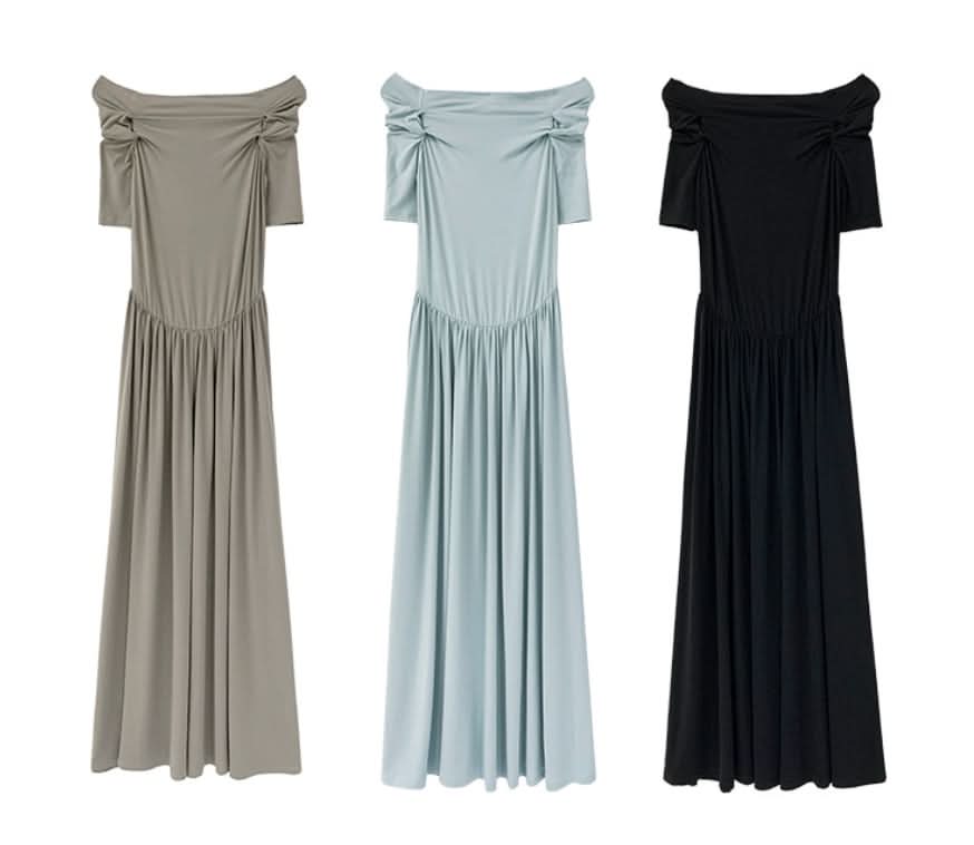 オフショルダーロング切り替えワンピース 3色展開 - select store mirror meオフショルダーロング切り替えワンピース 3色展開210118967mirror meselect store mirror me210118967ライトブルーS