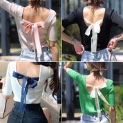 【動画あり】バックカラーリボン五分丈リブニット 4色展開 - select store mirror me【動画あり】バックカラーリボン五分丈リブニット 4色展開101996432mirror meselect store mirror me101996432ホワイト