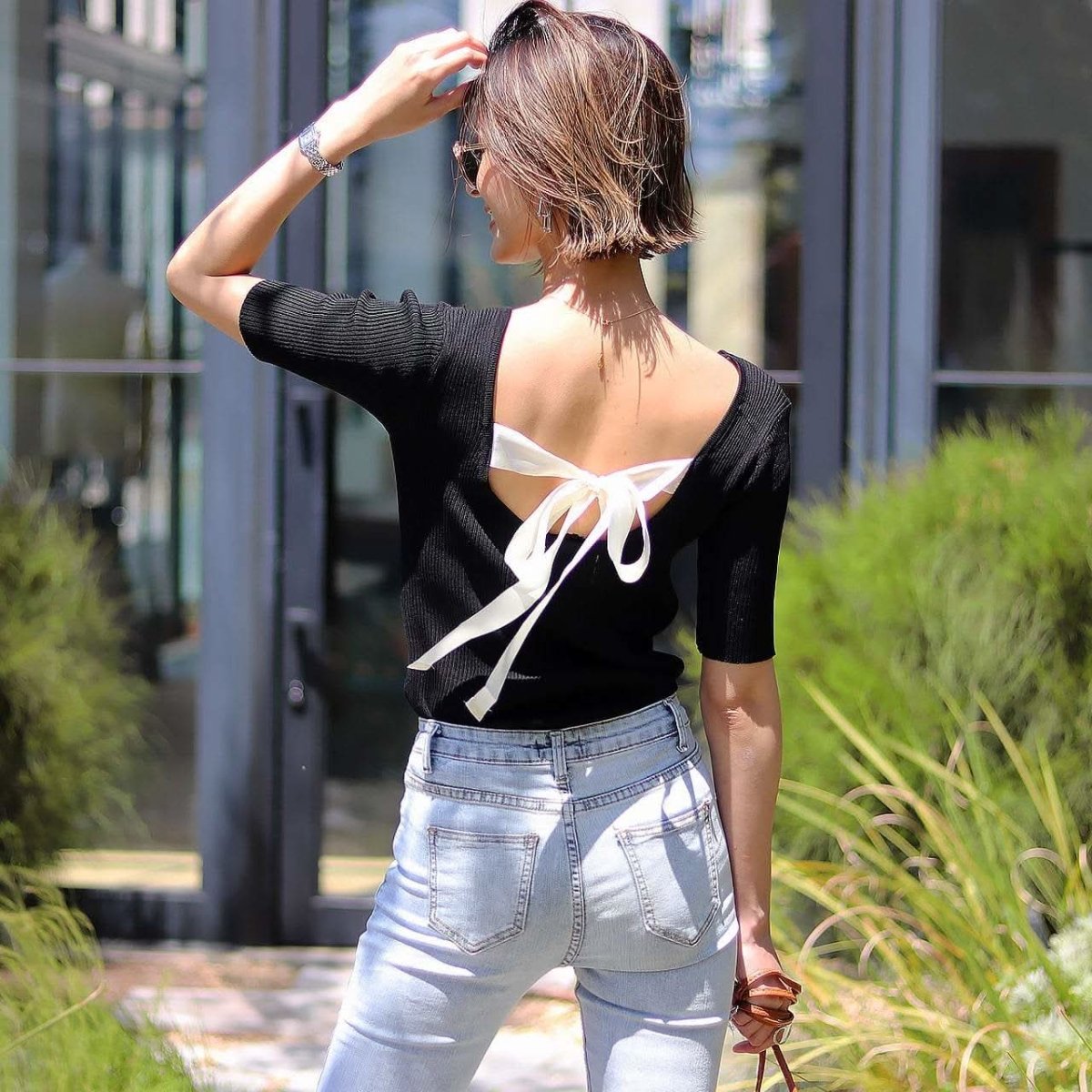 【動画あり】バックカラーリボン五分丈リブニット 4色展開 - select store mirror me【動画あり】バックカラーリボン五分丈リブニット 4色展開101996432mirror meselect store mirror me101996432ホワイト