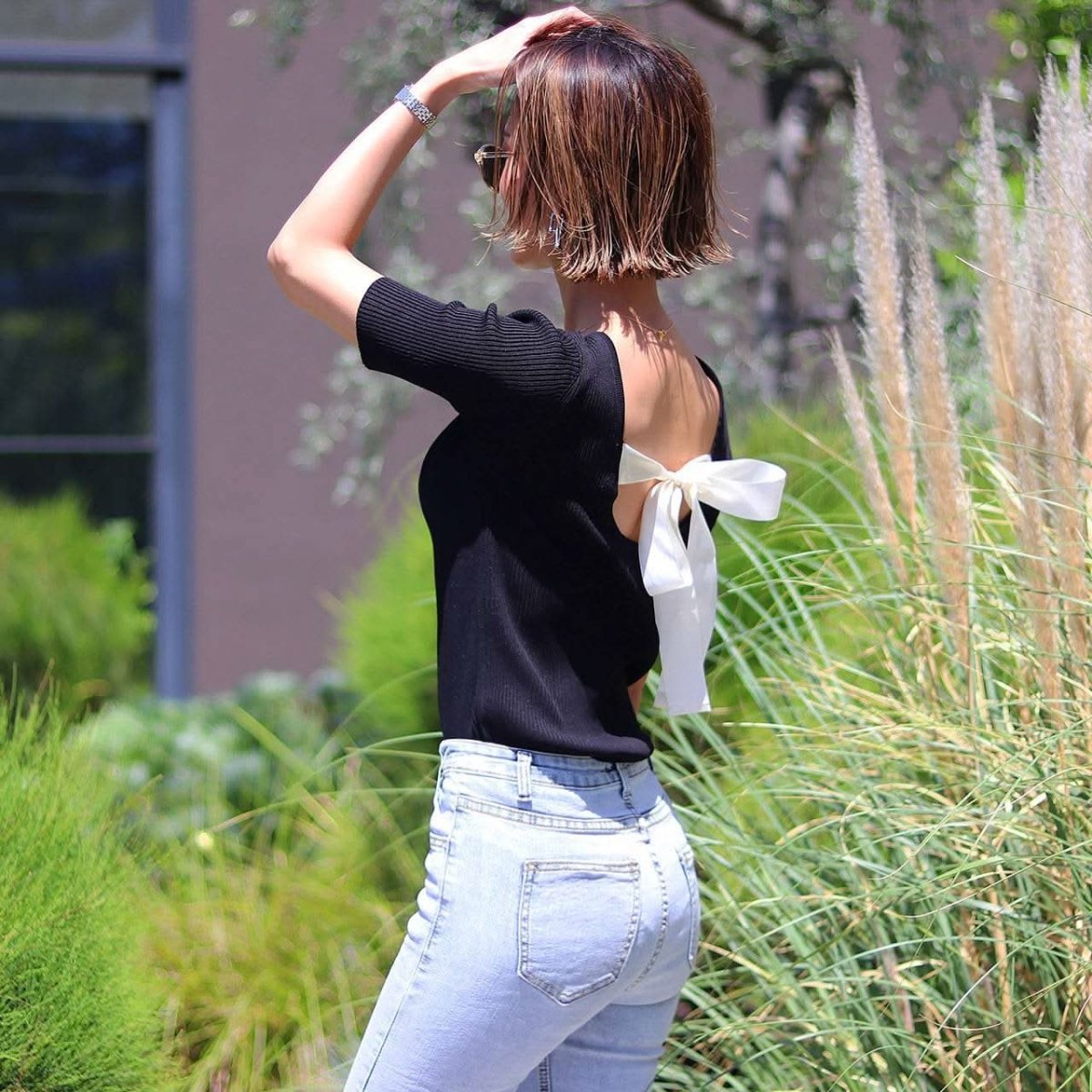 【動画あり】バックカラーリボン五分丈リブニット 4色展開 - select store mirror me【動画あり】バックカラーリボン五分丈リブニット 4色展開101996432mirror meselect store mirror me101996432ホワイト