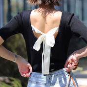 【動画あり】バックカラーリボン五分丈リブニット 4色展開 - select store mirror me【動画あり】バックカラーリボン五分丈リブニット 4色展開101996432mirror meselect store mirror me101996432ホワイト