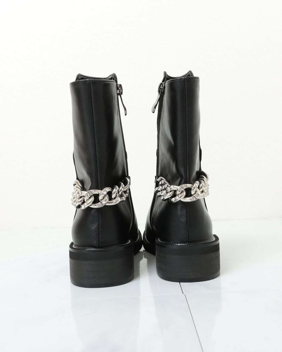 バックシルバーボリュームチェーンブラックブーツ 4種展開 - select store mirror meバックシルバーボリュームチェーンブラックブーツ 4種展開155471667mirror meselect store mirror me155471667ショート丈裏地シンプルレザー 22.5cm