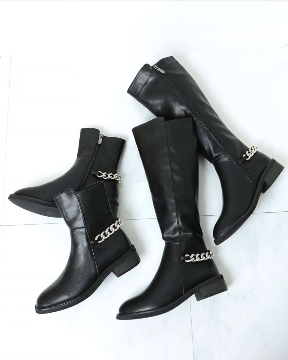 バックシルバーボリュームチェーンブラックブーツ 4種展開 - select store mirror meバックシルバーボリュームチェーンブラックブーツ 4種展開155471667mirror meselect store mirror me155471667ショート丈裏地シンプルレザー 22.5cm