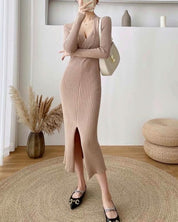 ねじれデザインネックリブニットワンピース 4色展開 - select store mirror meねじれデザインネックリブニットワンピース 4色展開155604782mirror meselect store mirror me155604782ホワイト S