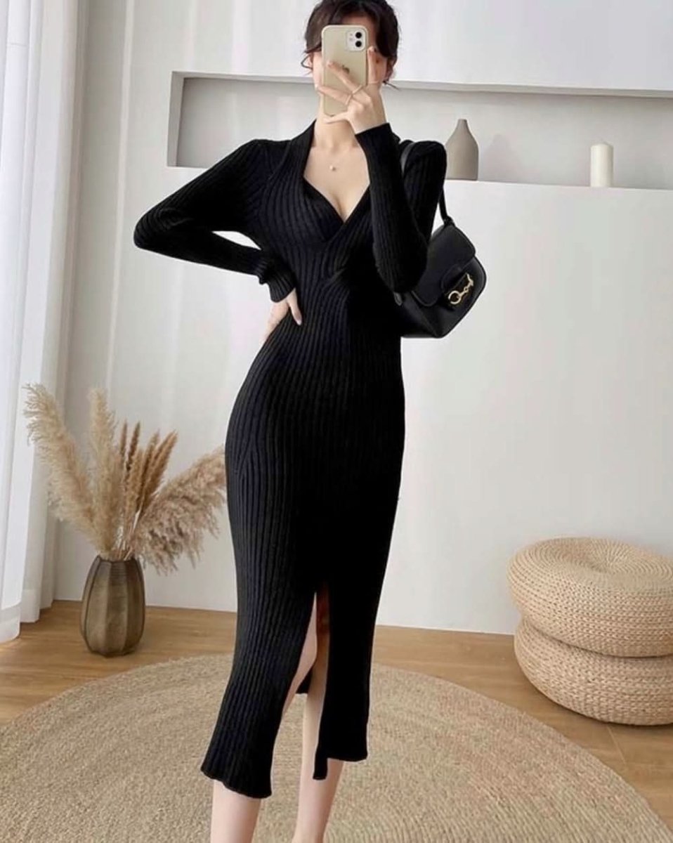 ねじれデザインネックリブニットワンピース 4色展開 - select store mirror meねじれデザインネックリブニットワンピース 4色展開155604782mirror meselect store mirror me155604782ホワイト S