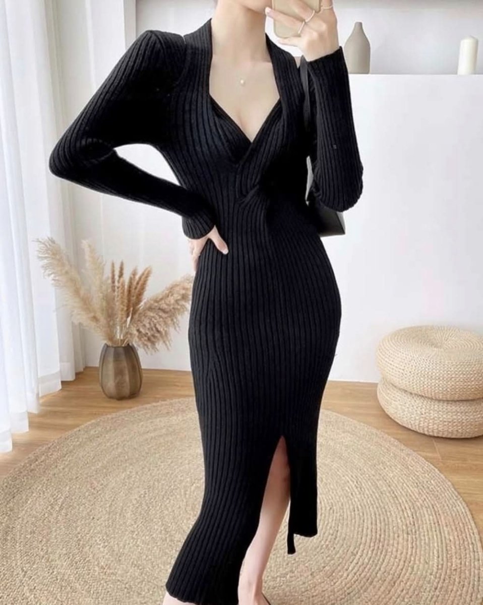 ねじれデザインネックリブニットワンピース 4色展開 - select store mirror meねじれデザインネックリブニットワンピース 4色展開155604782mirror meselect store mirror me155604782ホワイト S