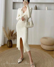 ねじれデザインネックリブニットワンピース 4色展開 - select store mirror meねじれデザインネックリブニットワンピース 4色展開155604782mirror meselect store mirror me155604782ホワイト S