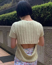 バックオープンカット半袖デザインニット 4色展開 - select store mirror meバックオープンカット半袖デザインニット 4色展開157327722mirror meselect store mirror me157327722ベージュ