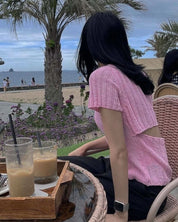 バックオープンカット半袖デザインニット 4色展開 - select store mirror meバックオープンカット半袖デザインニット 4色展開157327722mirror meselect store mirror me157327722ベージュ