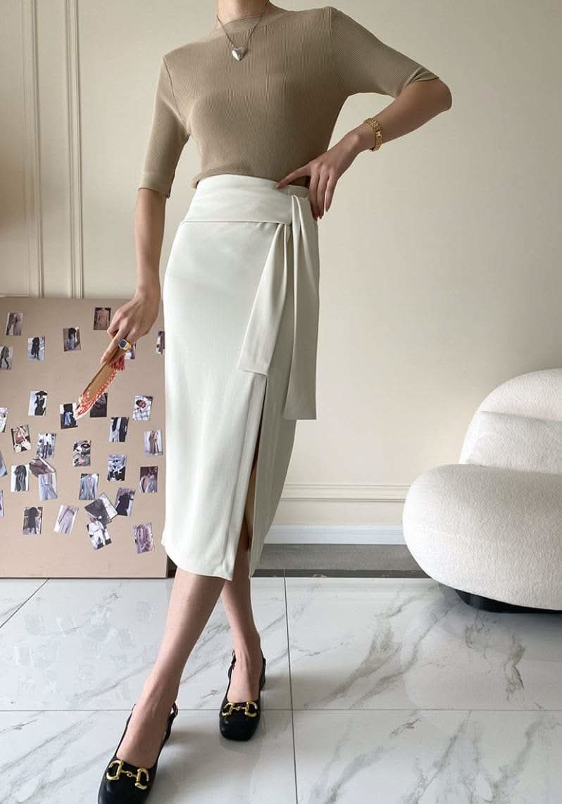 【動画あり】美シルエットウエストリボンスリットスカート 4色展開 - select store mirror me【動画あり】美シルエットウエストリボンスリットスカート 4色展開190816118mirror meselect store mirror me190816118アイボリーS