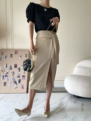 【動画あり】美シルエットウエストリボンスリットスカート 4色展開 - select store mirror me【動画あり】美シルエットウエストリボンスリットスカート 4色展開190816118mirror meselect store mirror me190816118アイボリーS