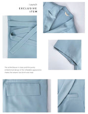 ウエストサイドリボン半袖ジャケパンセットアップ 4色展開 - select store mirror meウエストサイドリボン半袖ジャケパンセットアップ 4色展開198881127mirror meselect store mirror me198881127ライトグレーS