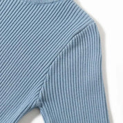 【動画あり】くすみカラーモックネックリブ切り替えワンピース 5色展開 mirror me