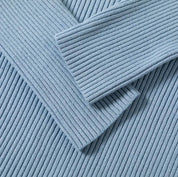 【動画あり】くすみカラーモックネックリブ切り替えワンピース 5色展開 mirror me